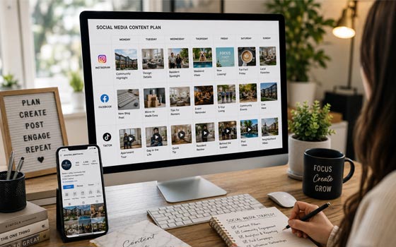 Social media management for apartment communities