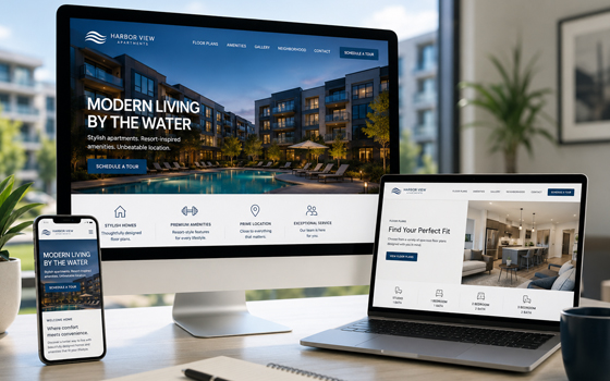 Apartment community website design and development